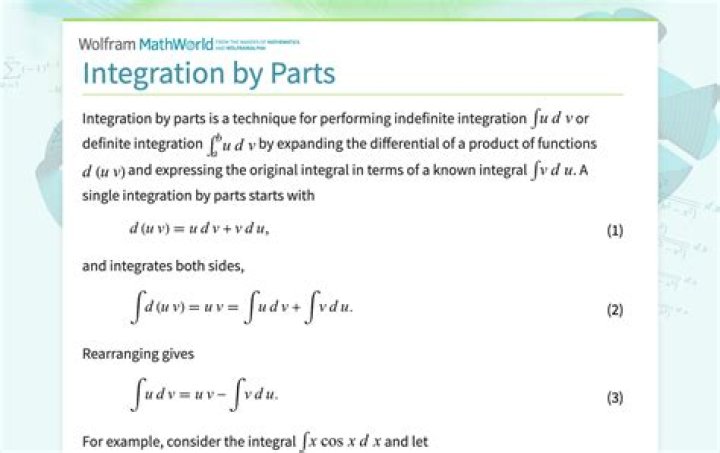 Integration by parts theorem proof.