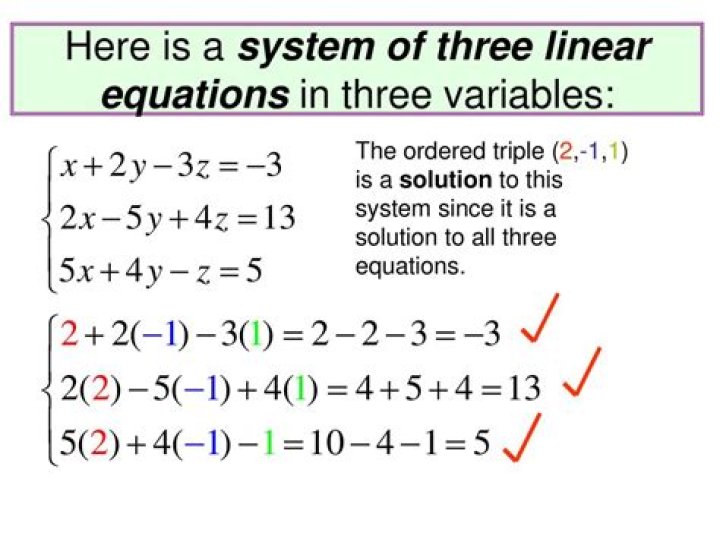 Isolating variables in three-variable equation system